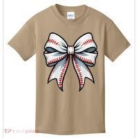 Baseball Softball Coquette Bow Game Heart Love Mom Life Kids T-Shirt thumb 0