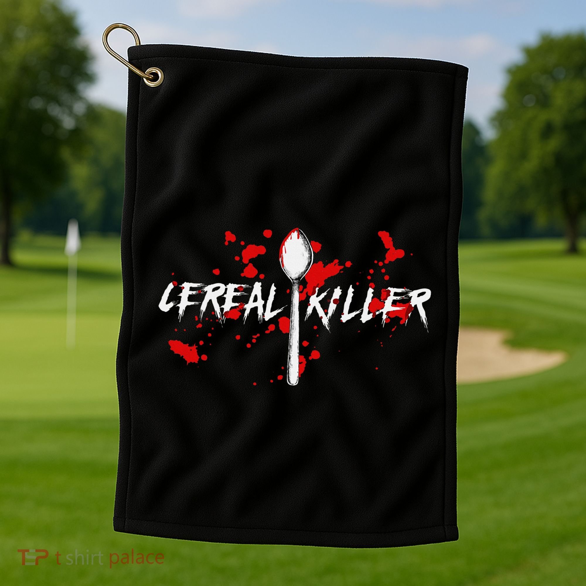 Bloody Spoon Cereal Killer Cereal Day Golf Towel