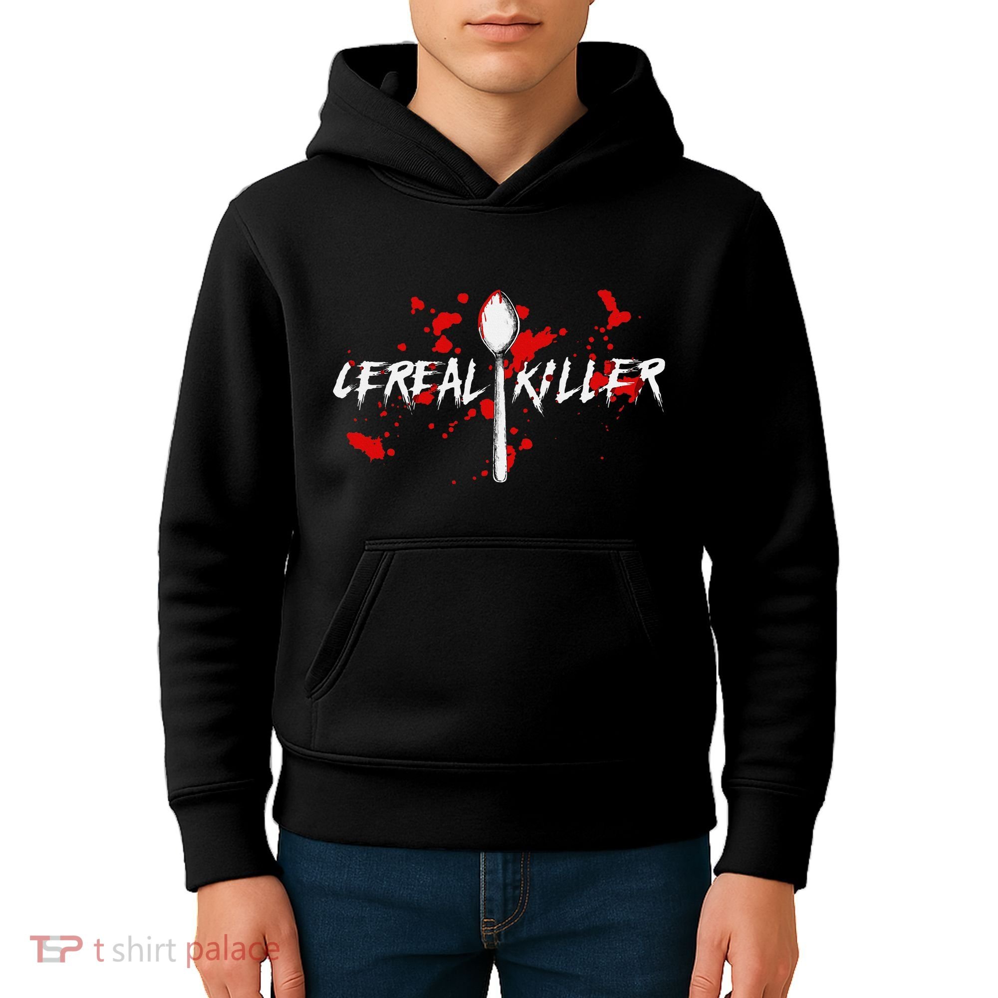 Bloody Spoon Cereal Killer Cereal Day Kids Hoodie