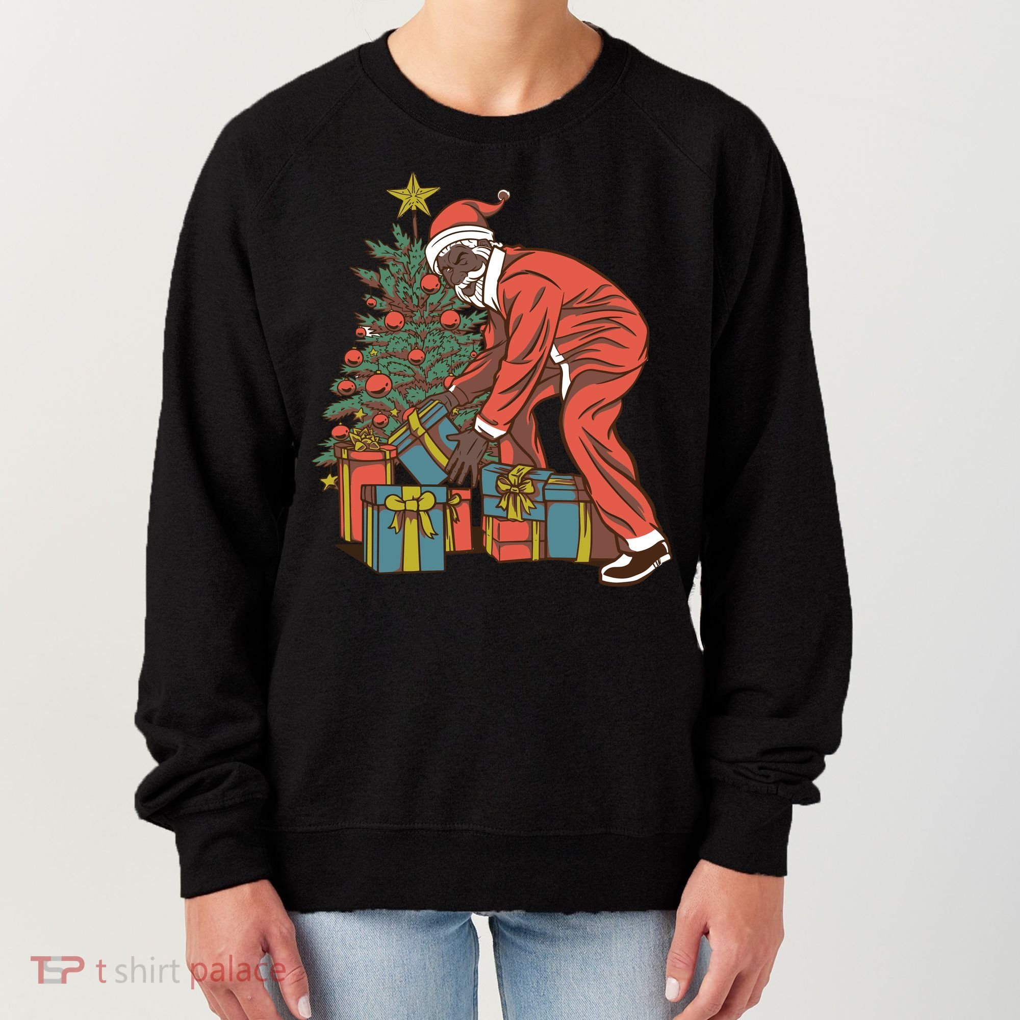 Black Santa Claus Funny Christmas Gift Women's Sweatshirt
