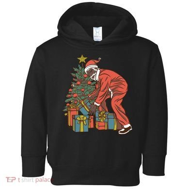 Black Santa Claus Funny Christmas Gift Toddler Hoodie