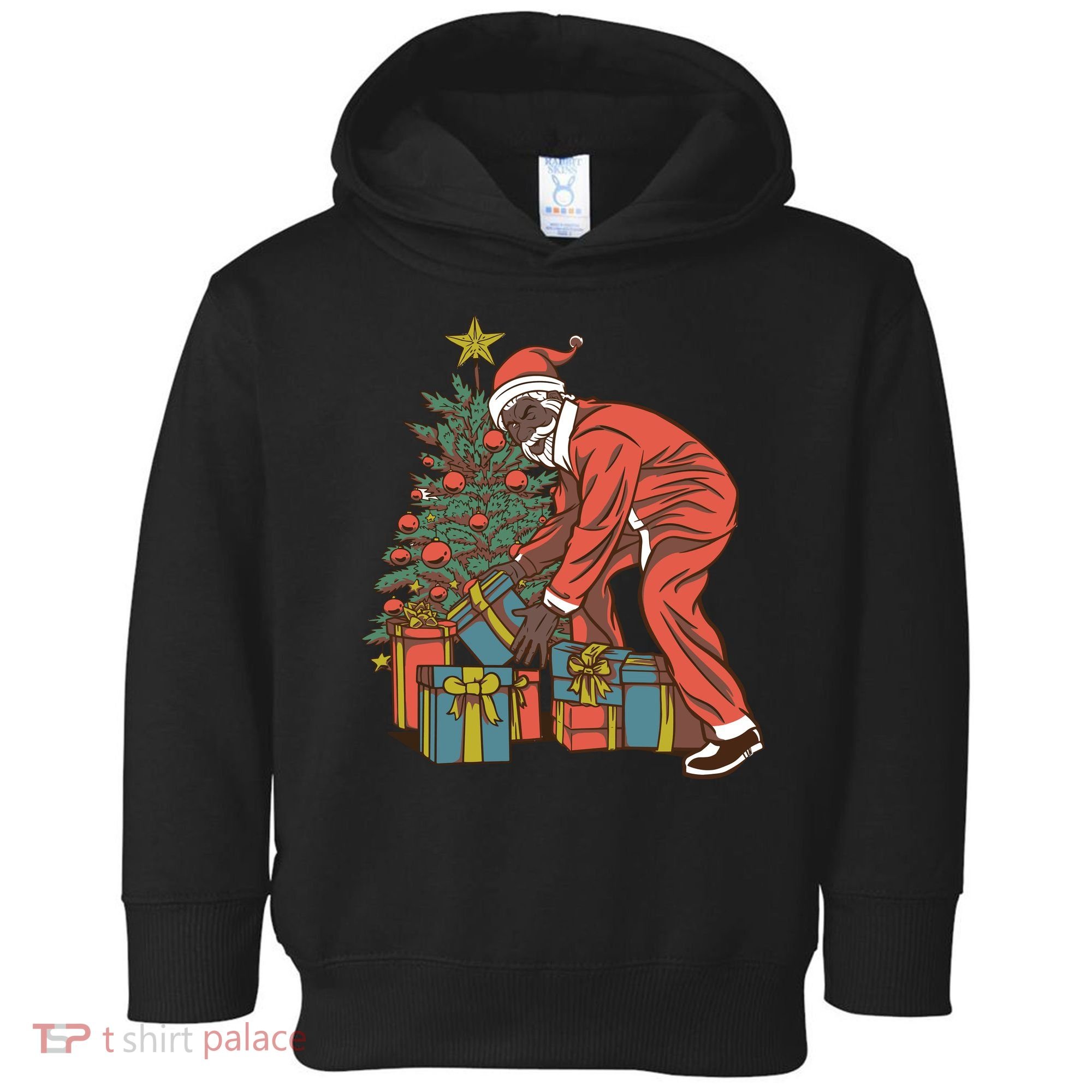 Black Santa Claus Funny Christmas Gift Toddler Hoodie