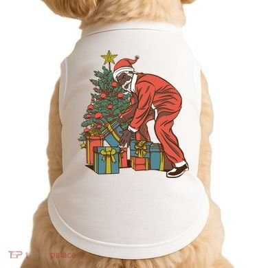 Black Santa Claus Funny Christmas Gift Doggie Tank