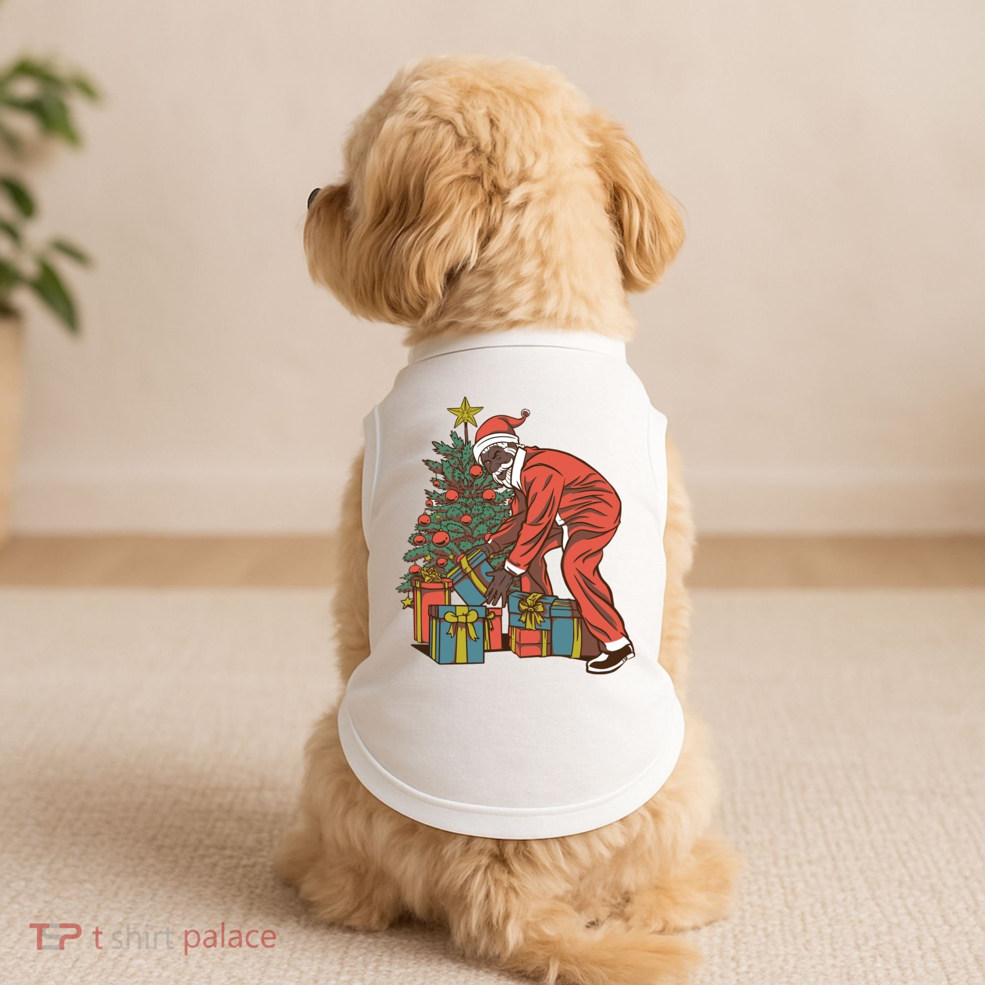 Black Santa Claus Funny Christmas Gift Doggie Tank
