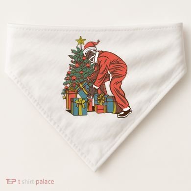 Black Santa Claus Funny Christmas Gift USA-Made Doggie Bandana