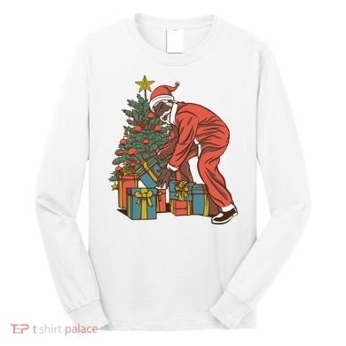 Black Santa Claus Funny Christmas Gift Long Sleeve Shirt