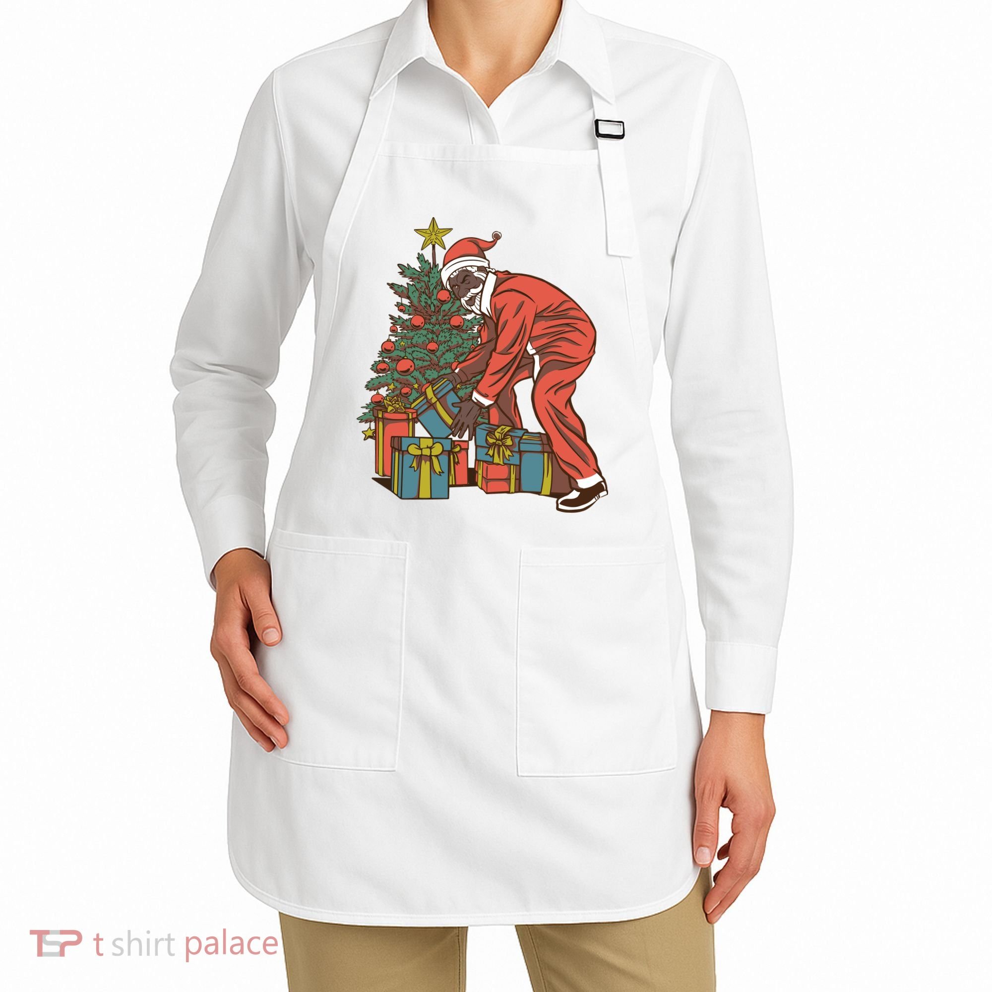 Black Santa Claus Funny Christmas Gift Apron