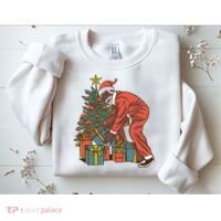 Black Santa Claus Funny Christmas Gift Sweatshirt thumb 2