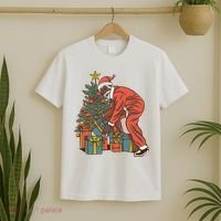 Black Santa Claus Funny Christmas Gift T-Shirt thumb 2