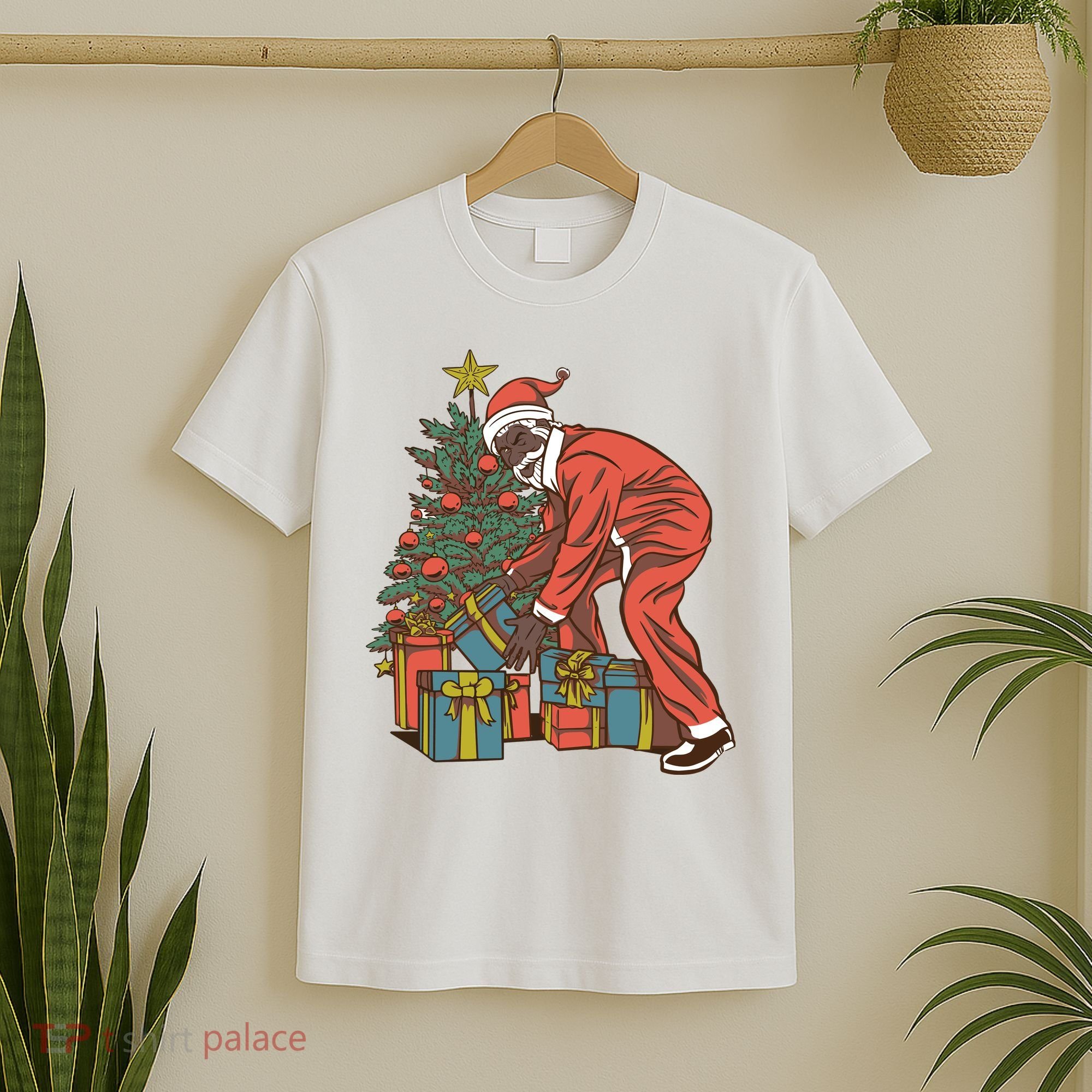 Black Santa Claus Funny Christmas Gift T-Shirt