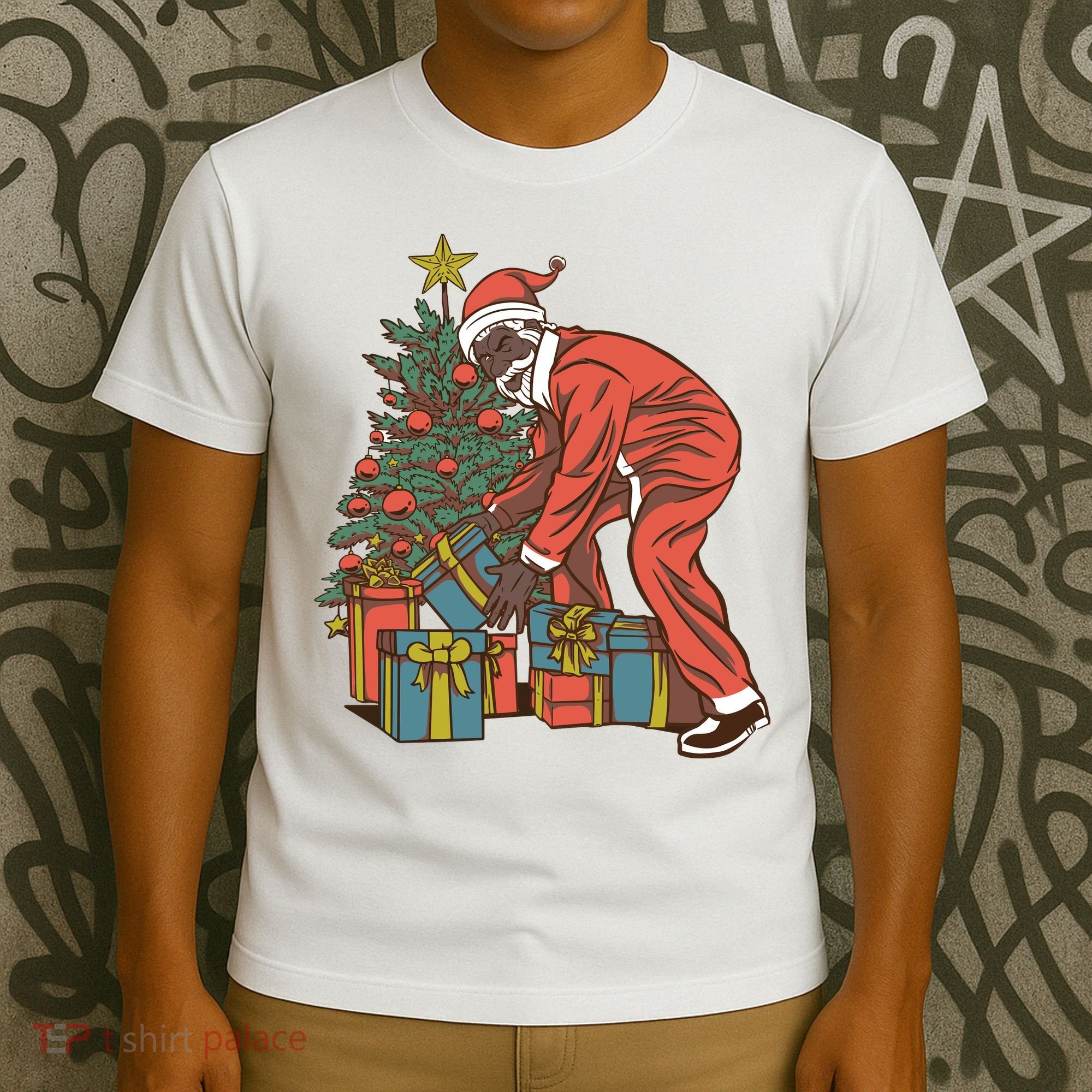 Black Santa Claus Funny Christmas Gift T-Shirt