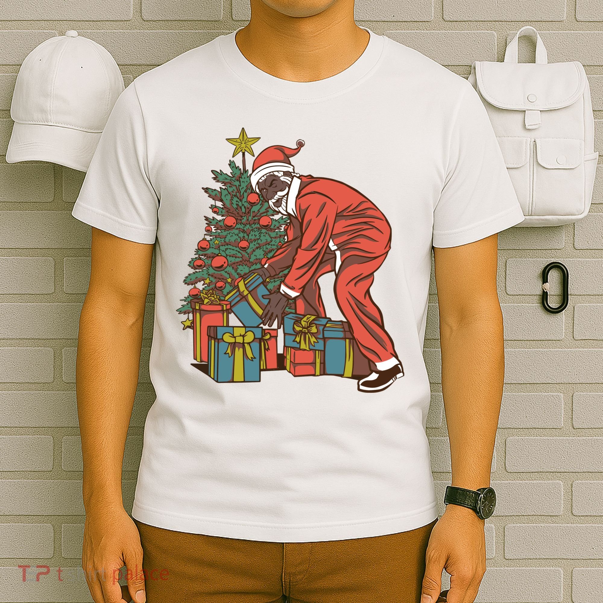 Black Santa Claus Funny Christmas Gift T-Shirt