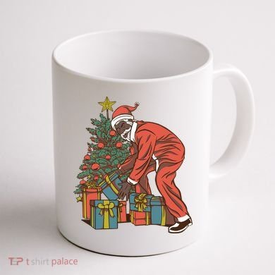 Black Santa Claus Funny Christmas Gift Coffee Mug back