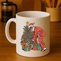 Black Santa Claus Funny Christmas Gift Coffee Mug thumb 4