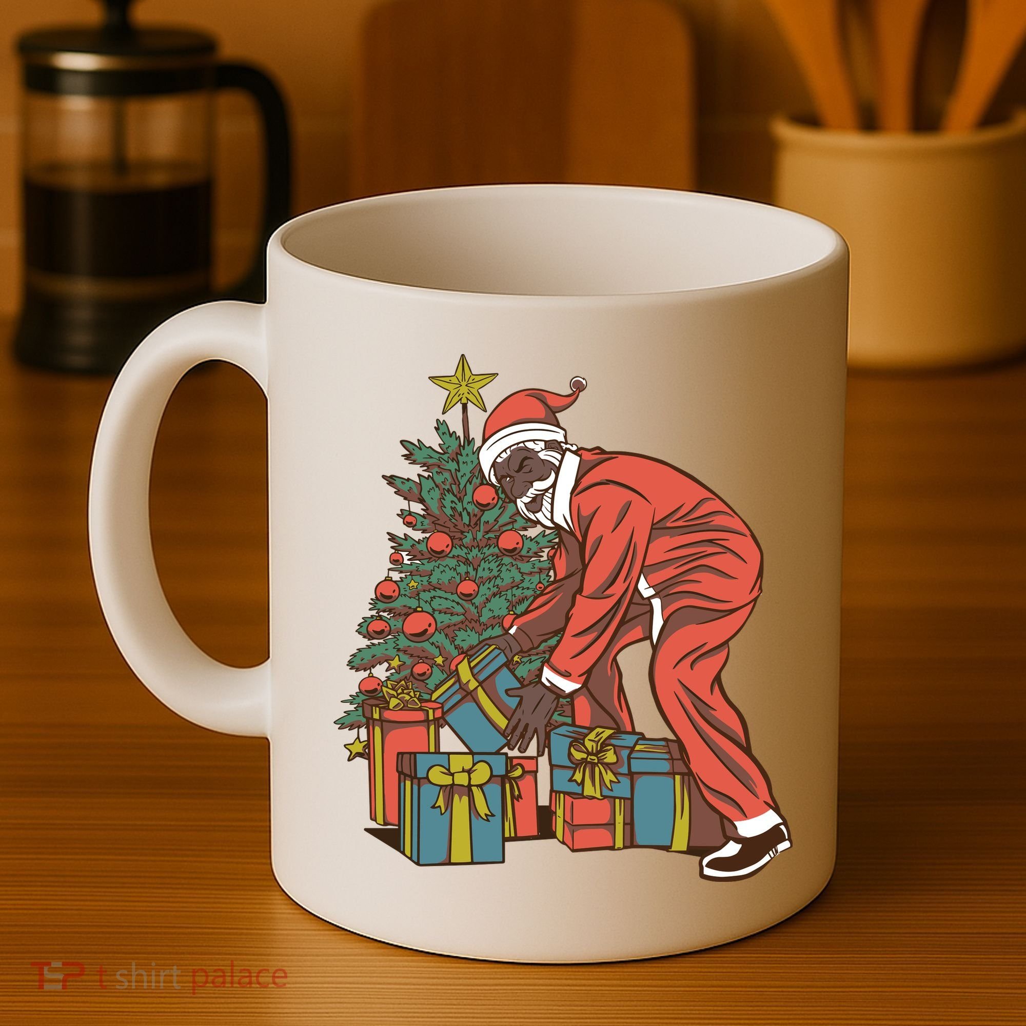 Black Santa Claus Funny Christmas Gift Coffee Mug
