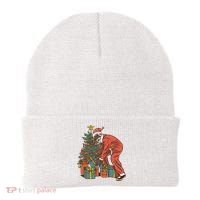 Black Santa Claus Funny Christmas Gift Beanie thumb 0