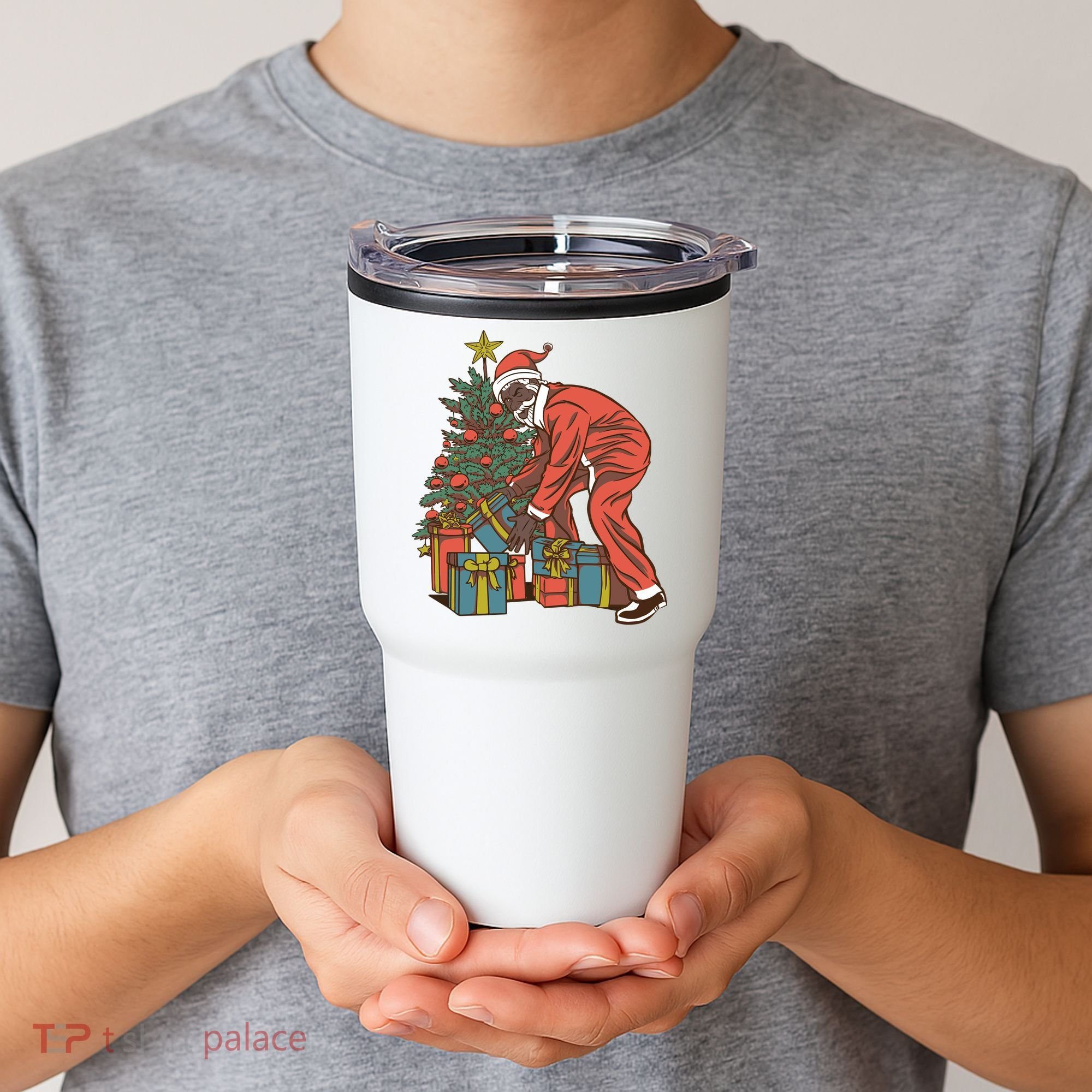 Black Santa Claus Funny Christmas Gift Tumbler