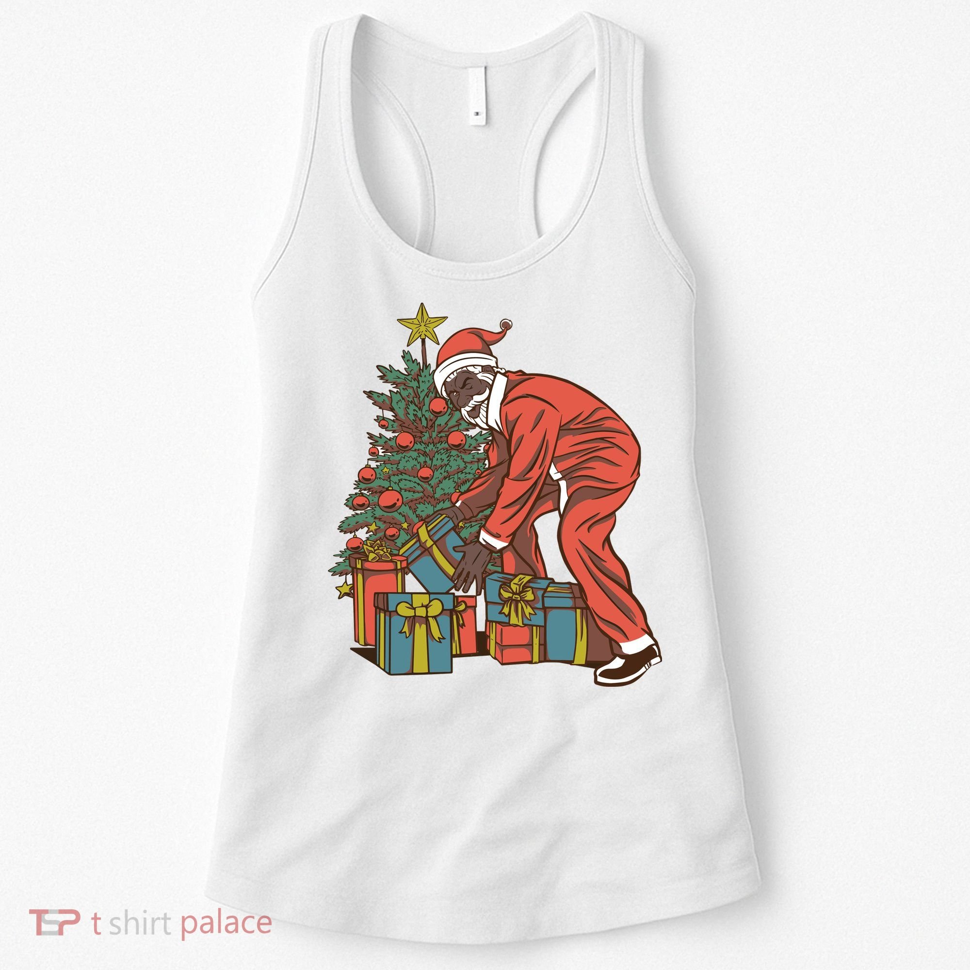 Black Santa Claus Funny Christmas Gift Women's Tank Top