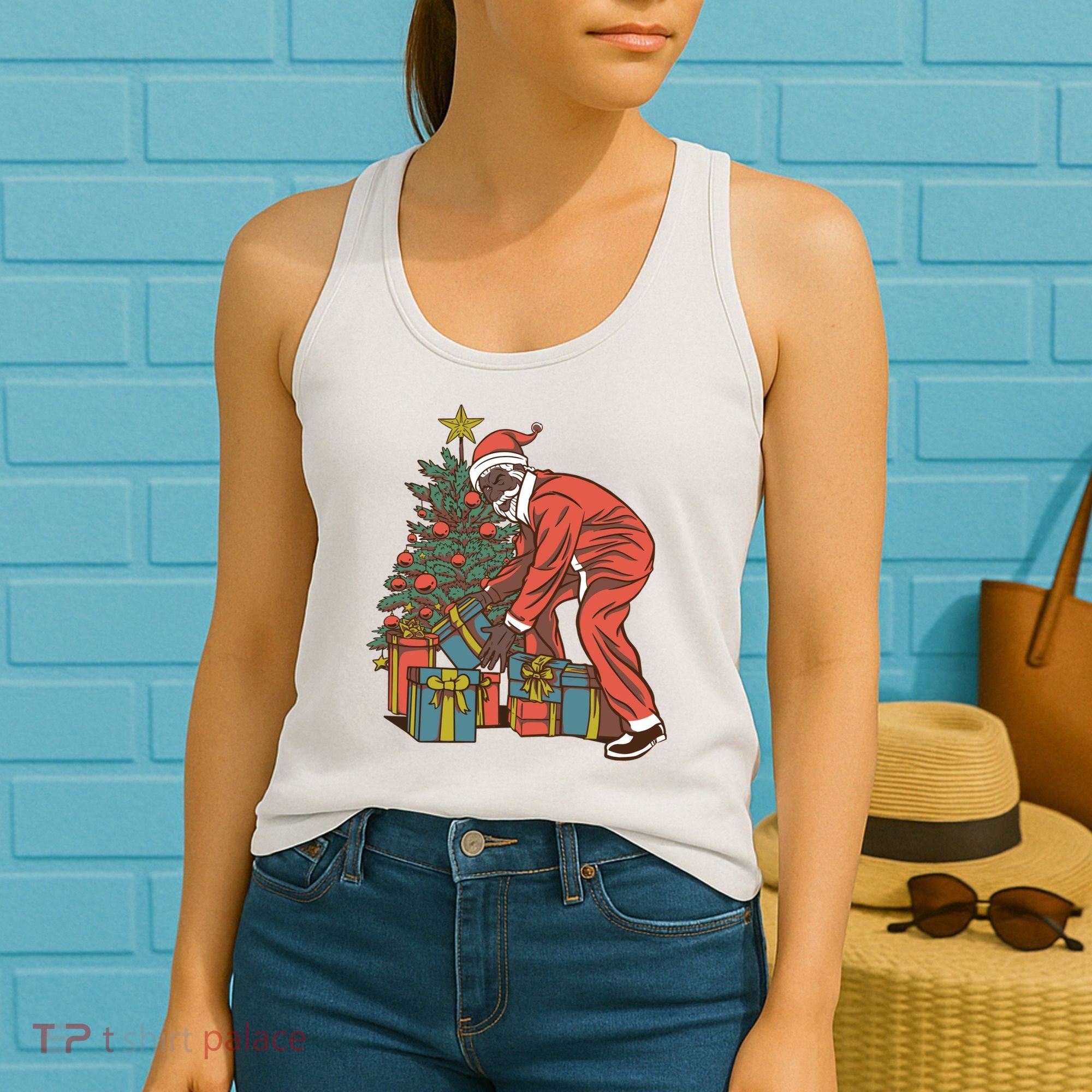 Black Santa Claus Funny Christmas Gift Women's Tank Top