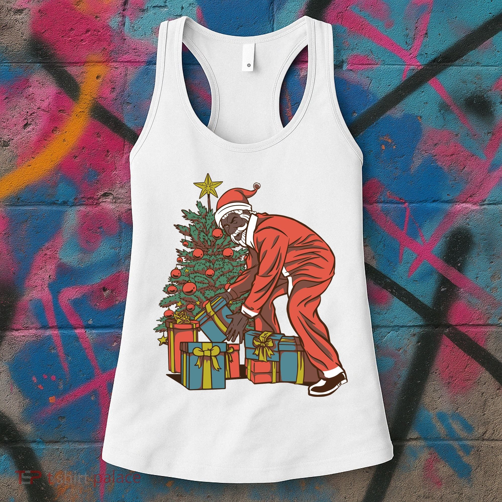 Black Santa Claus Funny Christmas Gift Women's Tank Top