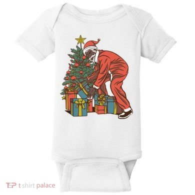 Black Santa Claus Funny Christmas Gift Baby Bodysuit