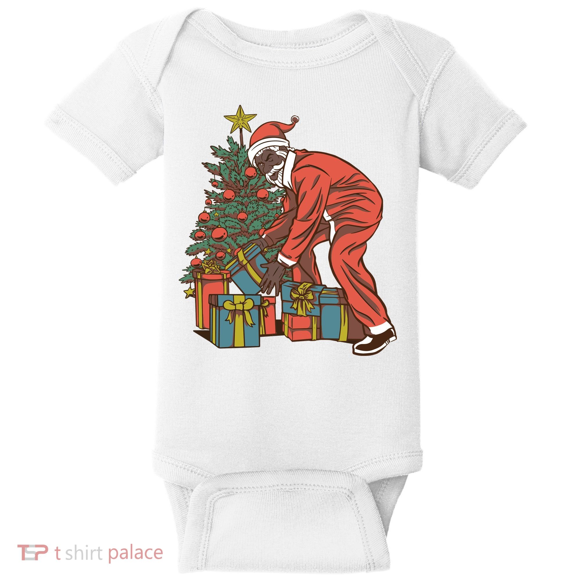 Black Santa Claus Funny Christmas Gift Baby Bodysuit