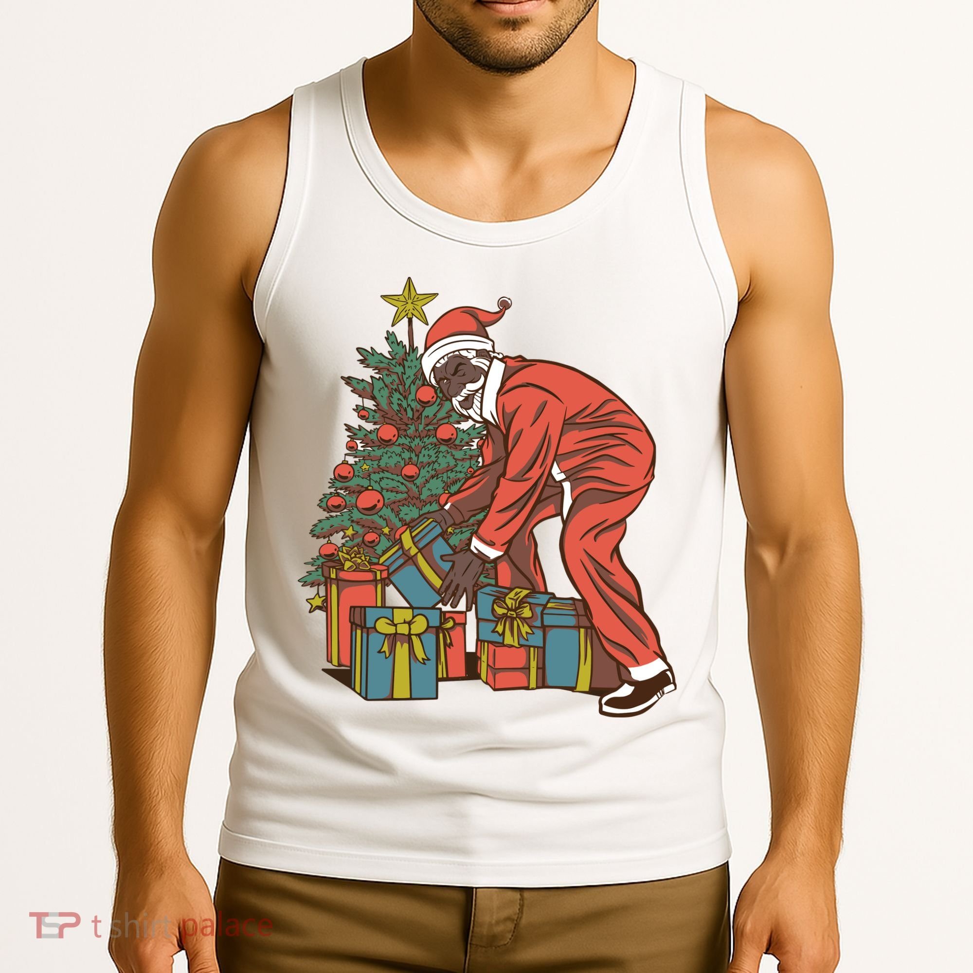 Black Santa Claus Funny Christmas Gift Tank Top