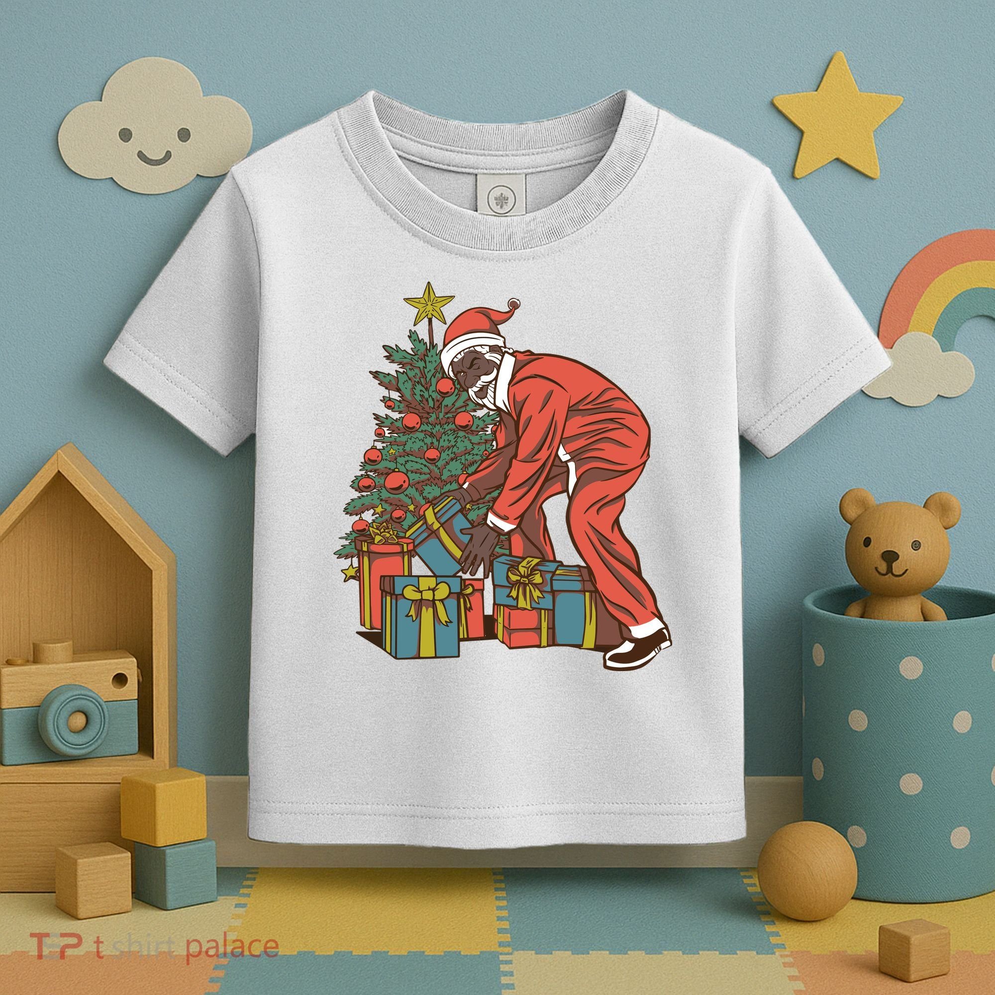 Black Santa Claus Funny Christmas Gift Toddler T-Shirt
