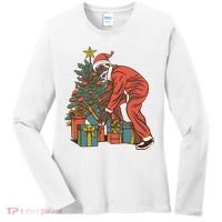Black Santa Claus Funny Christmas Gift Women's Long Sleeve Shirt thumb 0