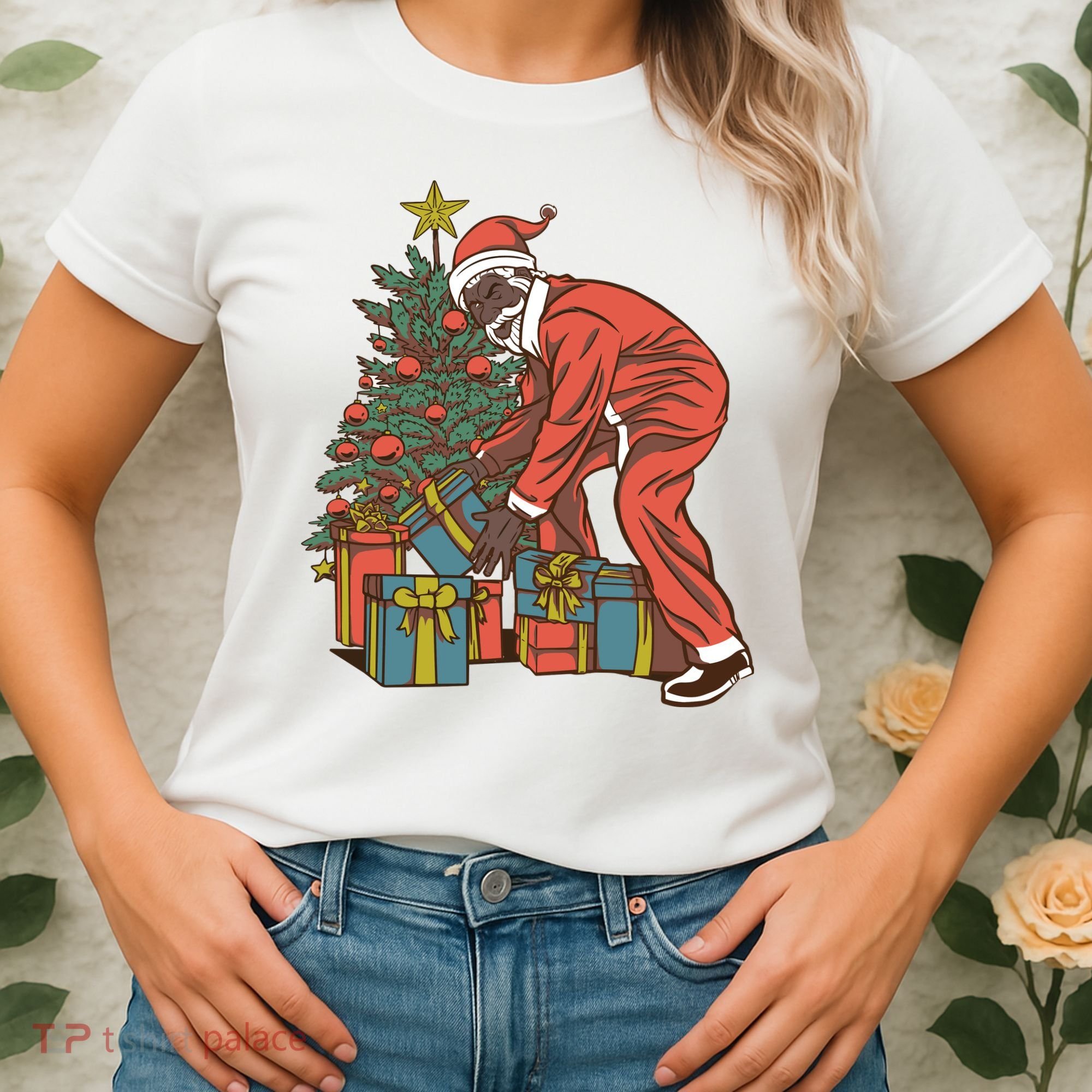 Black Santa Claus Funny Christmas Gift Women's T-Shirt