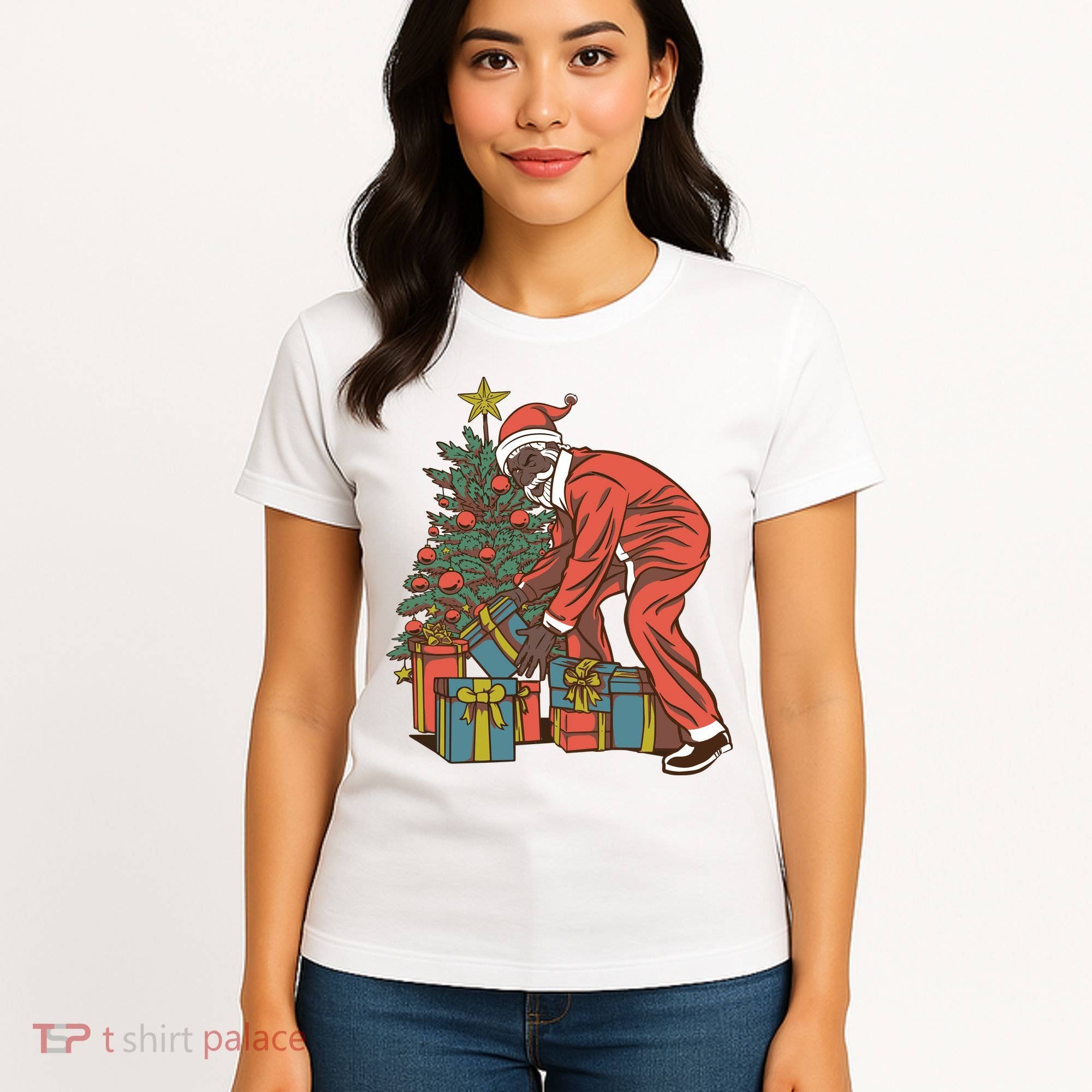 Black Santa Claus Funny Christmas Gift Women's T-Shirt