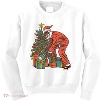 Black Santa Claus Funny Christmas Gift Kids Sweatshirt thumb 0