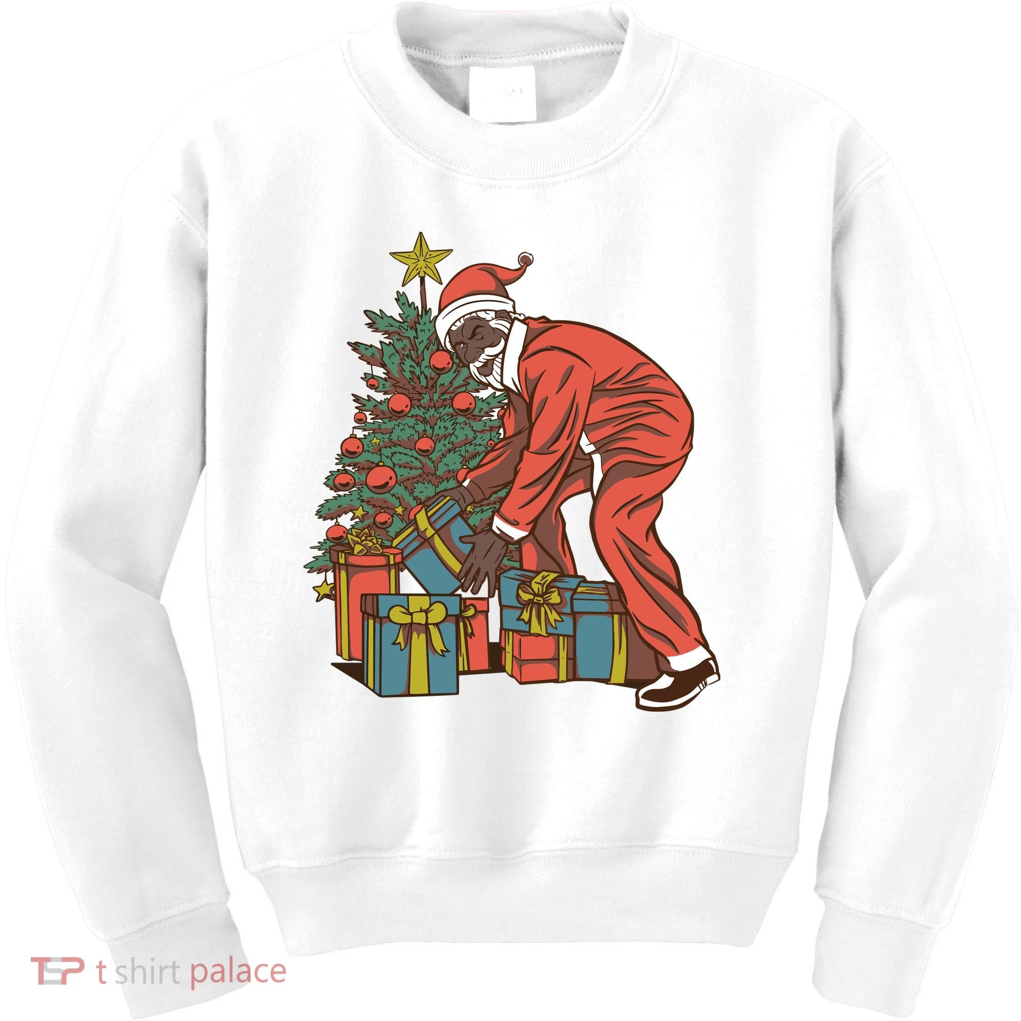 Black Santa Claus Funny Christmas Gift Kids Sweatshirt