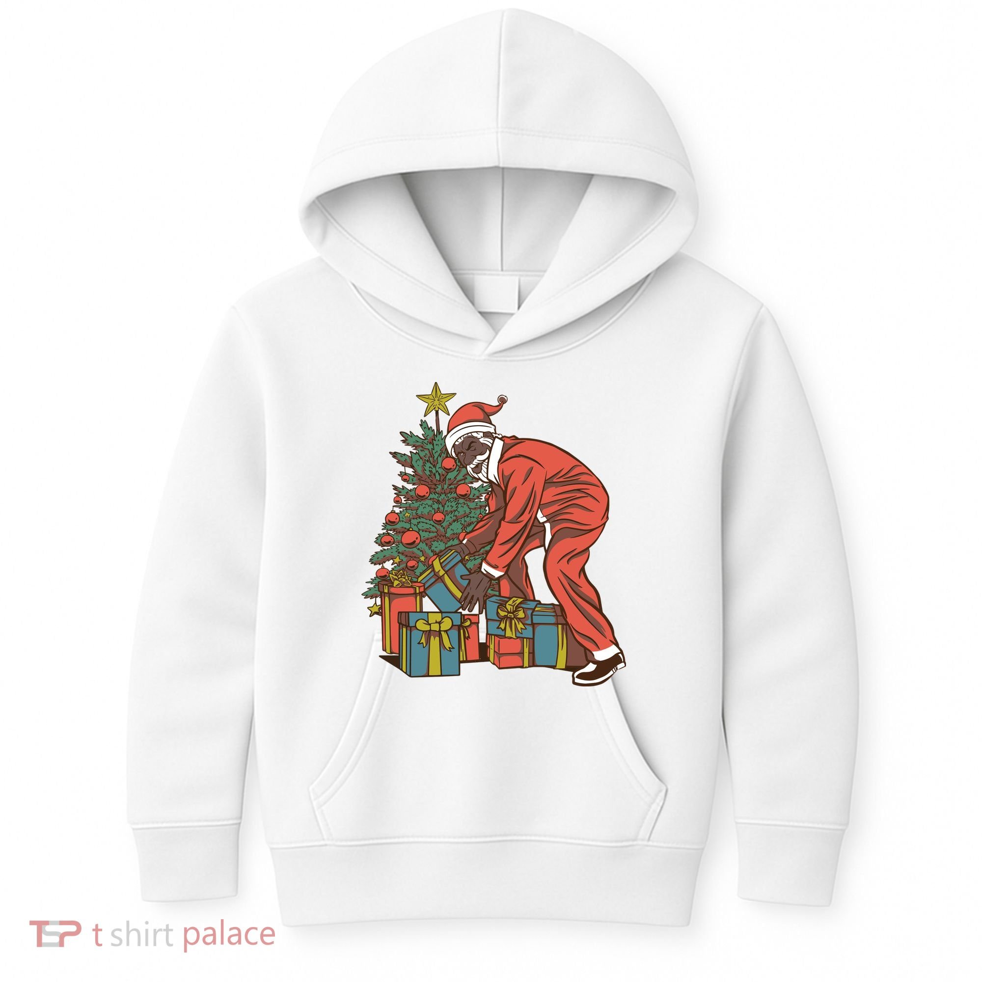 Black Santa Claus Funny Christmas Gift Kids Hoodie