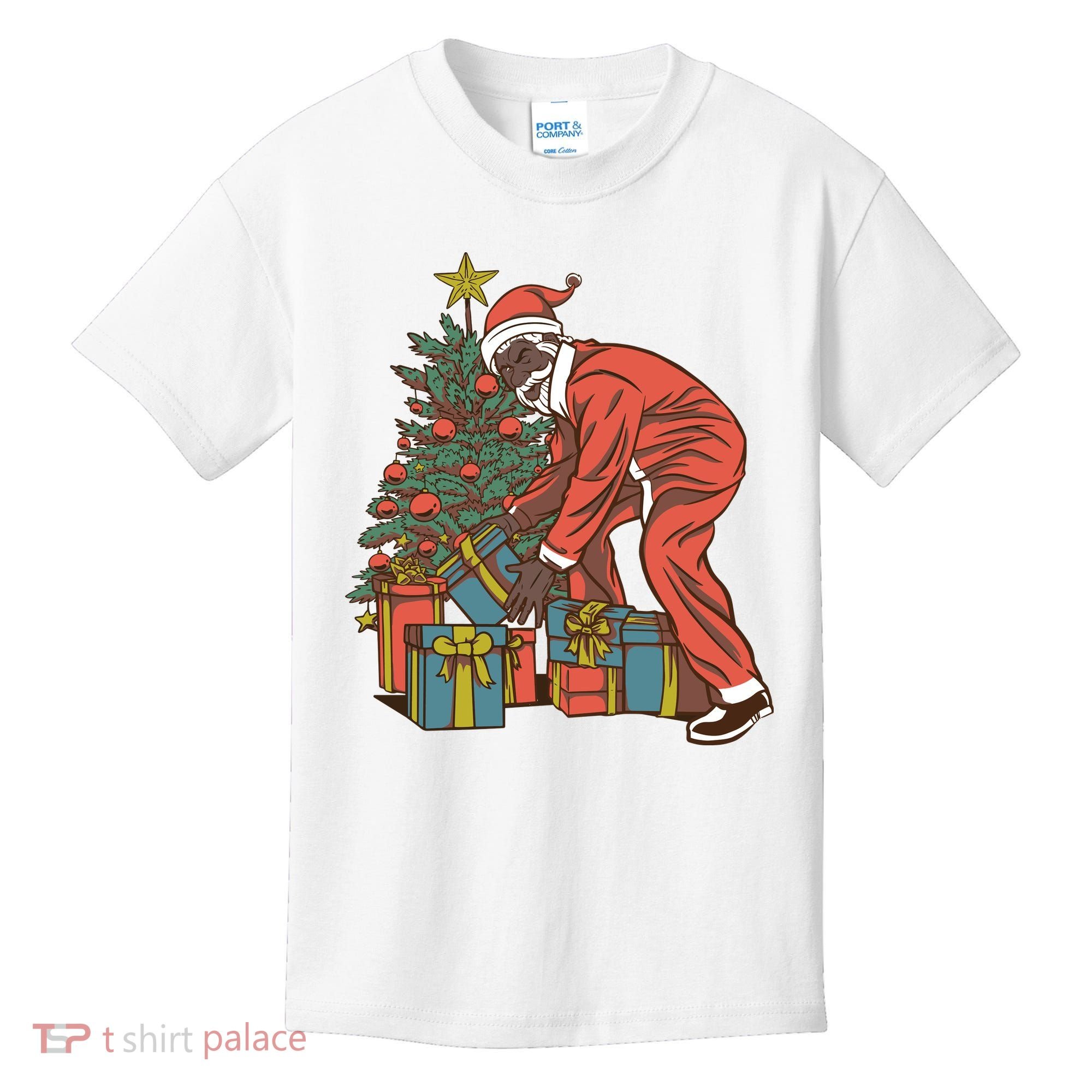 Black Santa Claus Funny Christmas Gift Kids T-Shirt