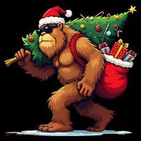 Bigfoot Santa Christmas Tree Lights Funny Xmas Sasquatch Coffee Mug thumb 5
