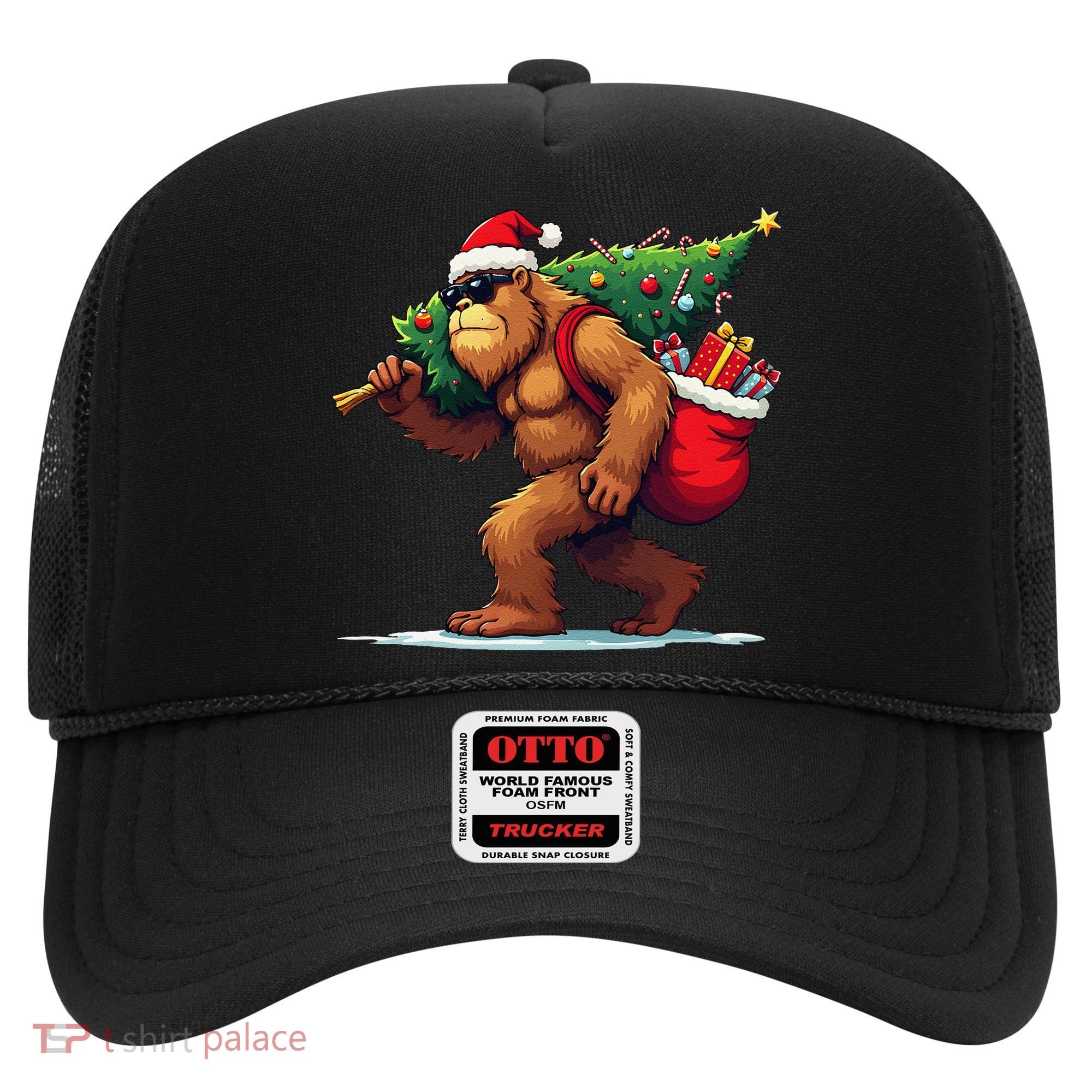Bigfoot Santa Christmas Tree Lights Funny Xmas Sasquatch Hat
