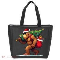 Bigfoot Santa Christmas Tree Lights Funny Xmas Sasquatch Tote Bag thumb 0