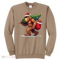 Bigfoot Santa Christmas Tree Lights Funny Xmas Sasquatch Sweatshirt thumb 0