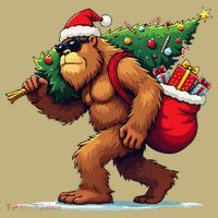 Bigfoot Santa Christmas Tree Lights Funny Xmas Sasquatch Sweatshirt thumb 2