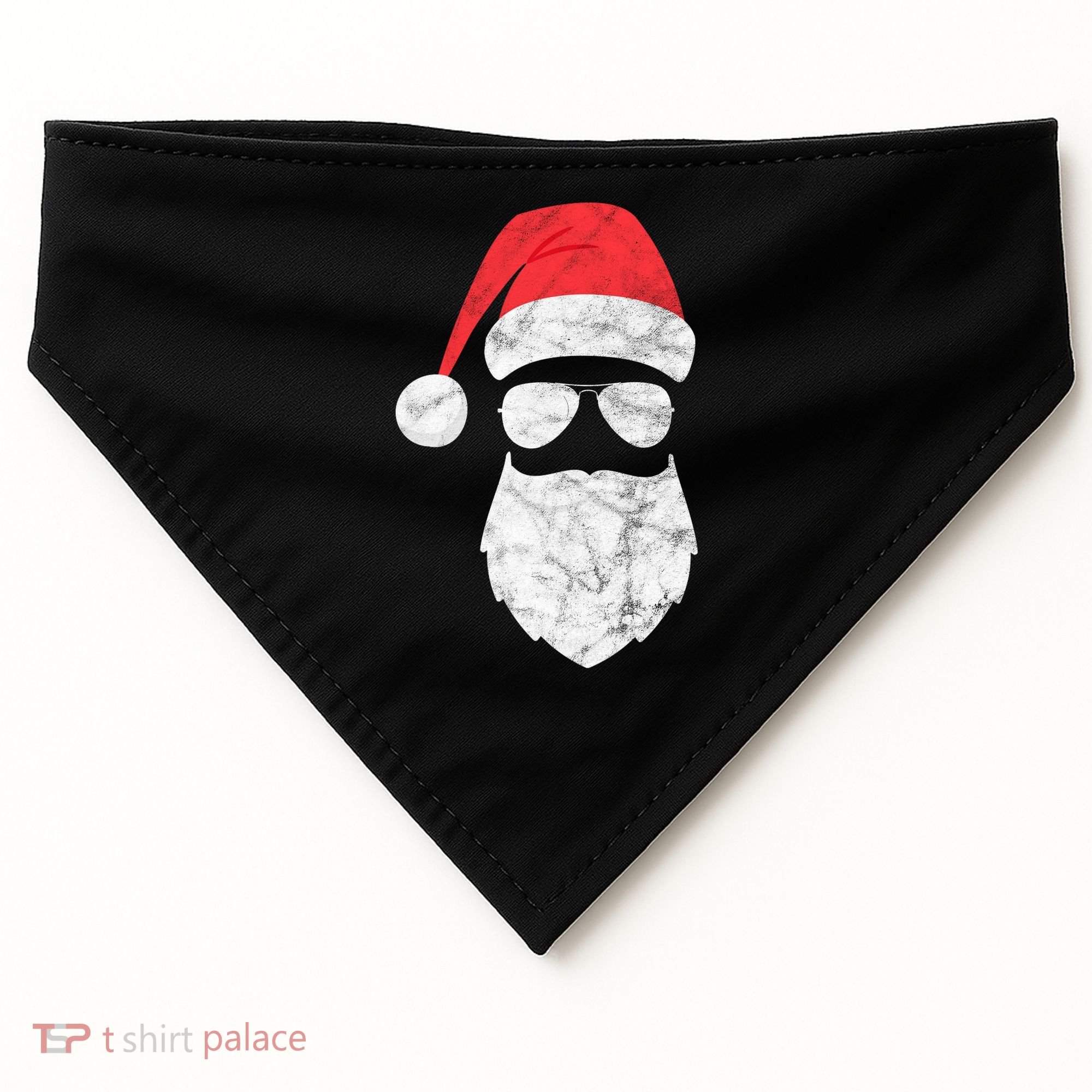 Bearded Santa Claus Hipster USA-Made Doggie Bandana