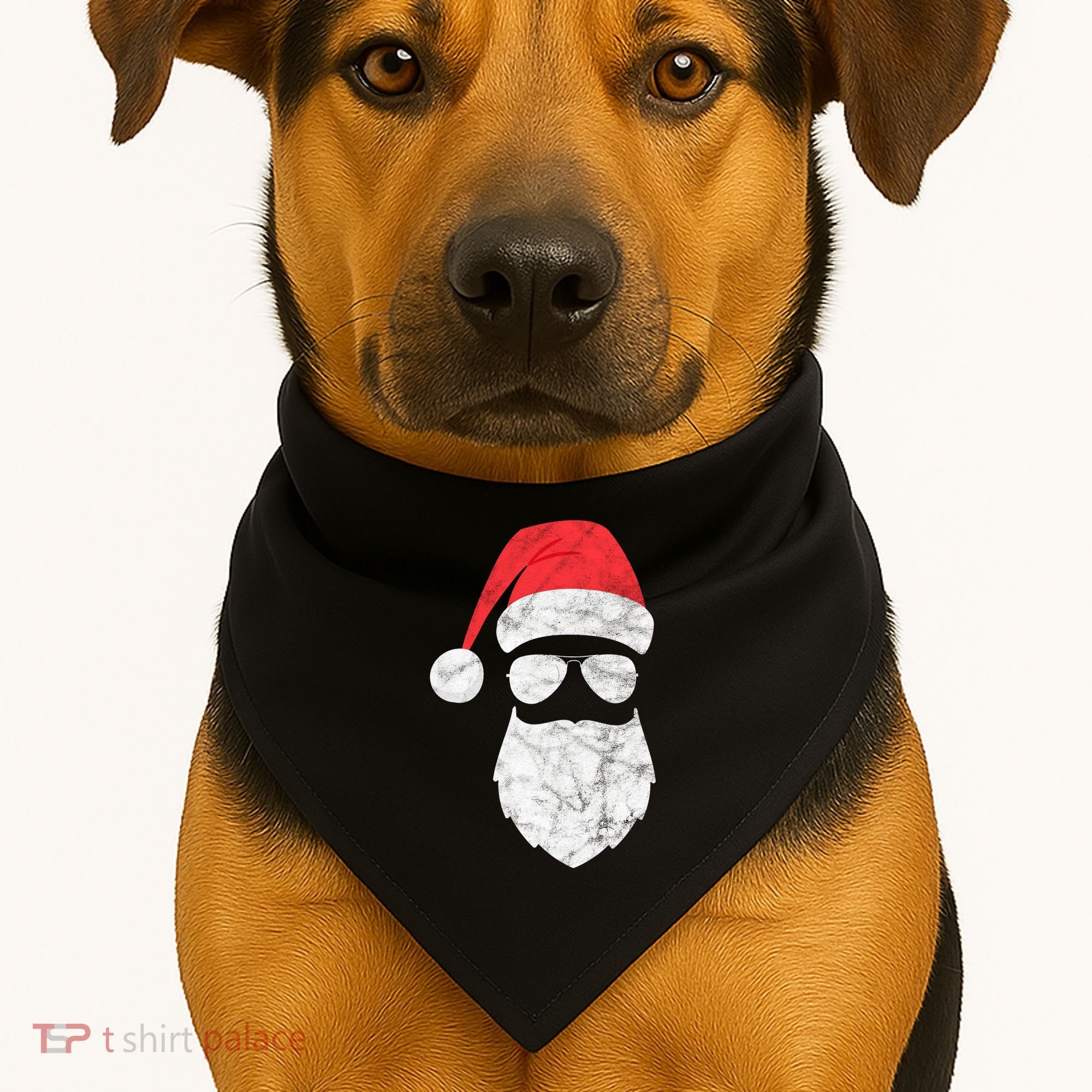 Bearded Santa Claus Hipster USA-Made Doggie Bandana