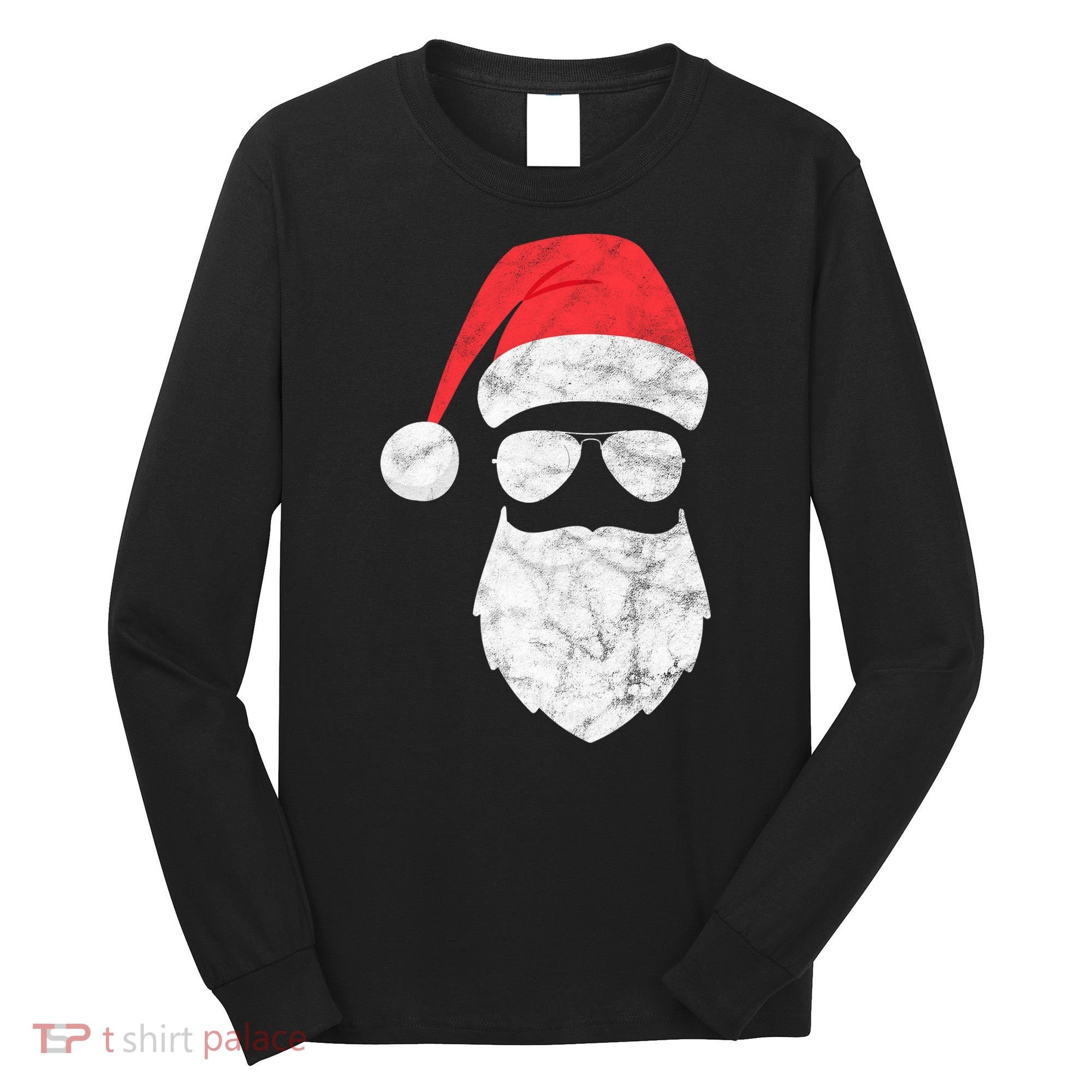 Bearded Santa Claus Hipster Long Sleeve Shirt