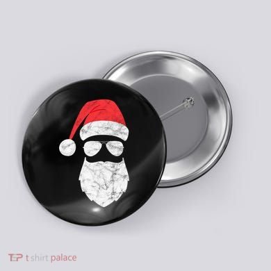 Bearded Santa Claus Hipster Button