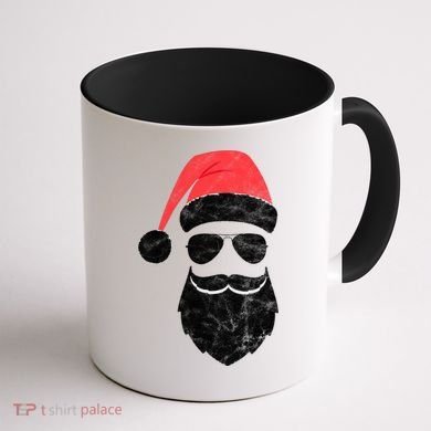 Bearded Santa Claus Hipster Coffee Mug back