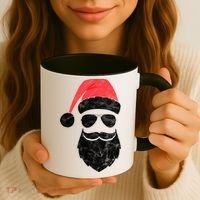 Bearded Santa Claus Hipster Coffee Mug thumb 3