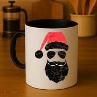 Bearded Santa Claus Hipster Coffee Mug thumb 4