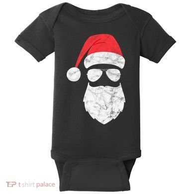 Bearded Santa Claus Hipster Baby Bodysuit