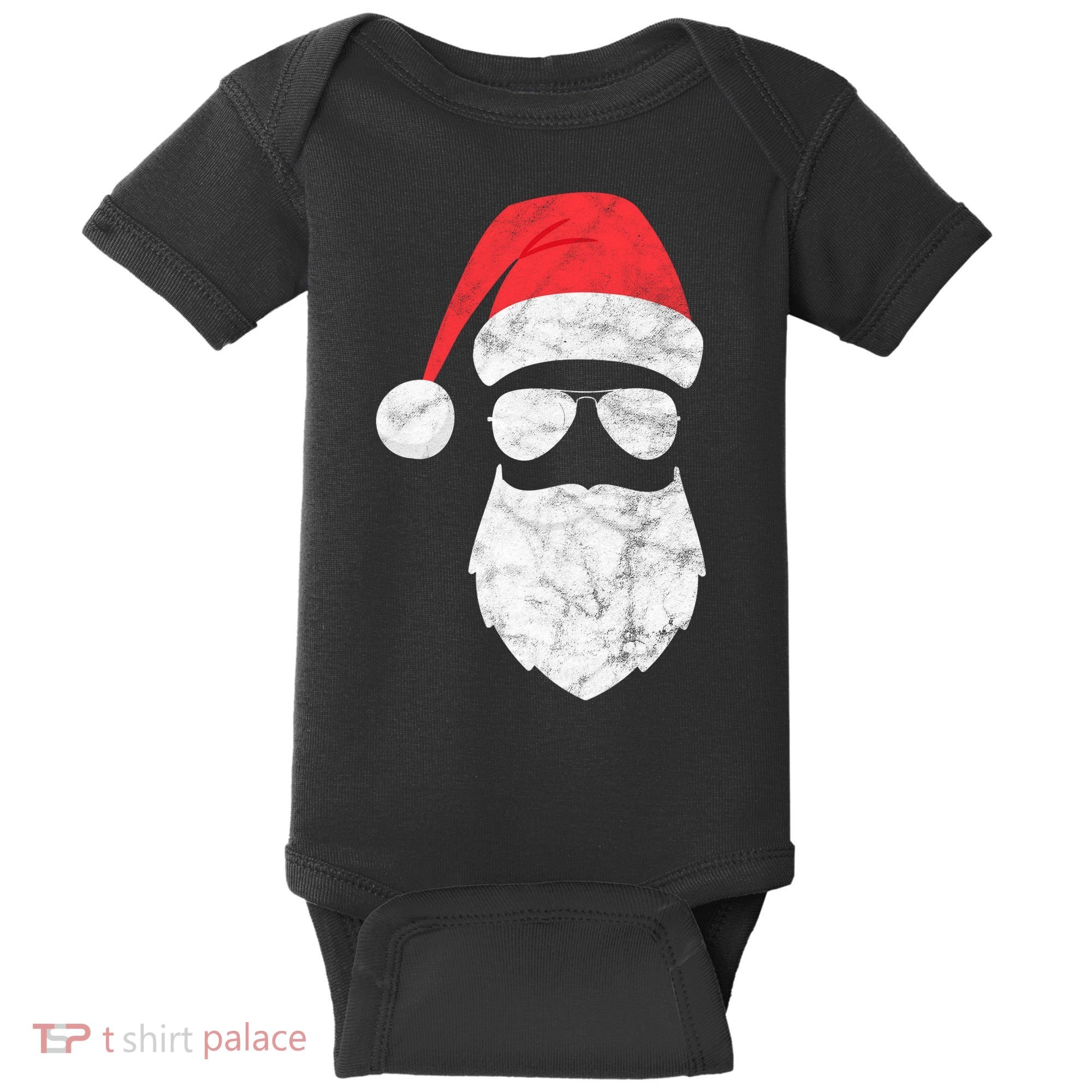 Bearded Santa Claus Hipster Baby Bodysuit