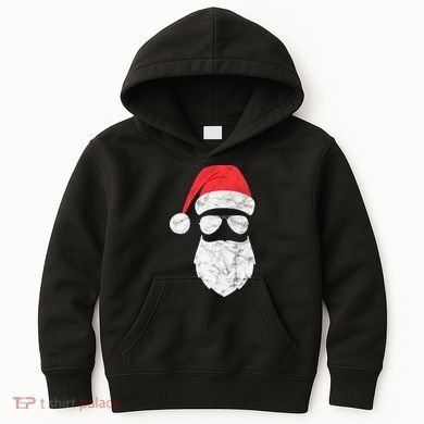 Bearded Santa Claus Hipster Kids Hoodie